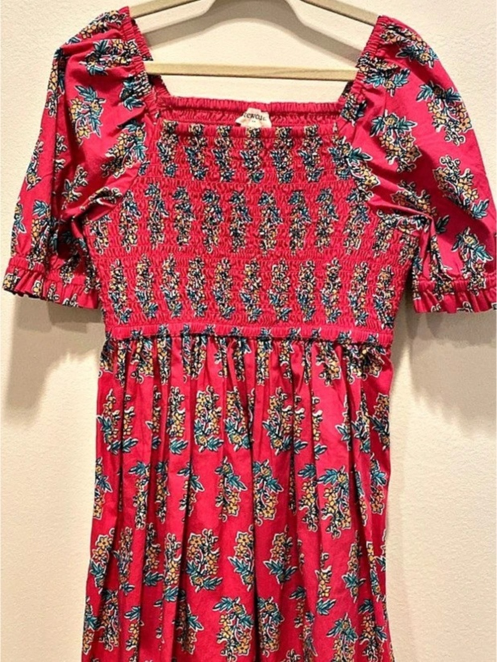 Crewcuts Floral Smocked Mini Dress in Pink & Blue Girls 7